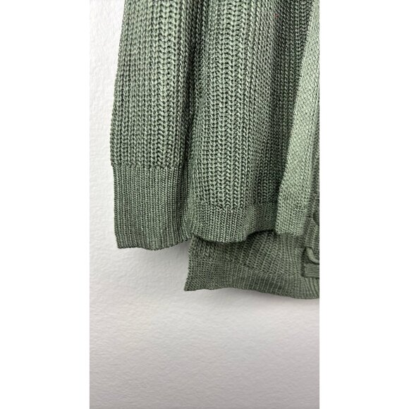 Pinque - Small - Olive Green Cardigan With Crisscross Lace-Up And Ribbed Cuffs - Picture 6 of 6